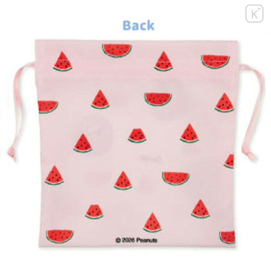 Japan Peanuts Drawstring Bag - Snoopy : Summer Watermelon - 2