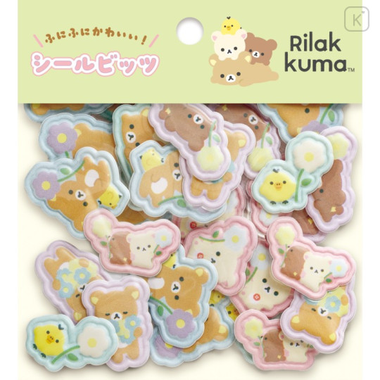 Japan San-X Original Seal Bits - Rilakkuma : Flower - 1