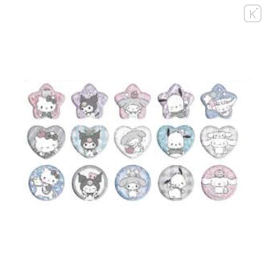 Japan Sanrio Sparkly Marble Sticker Flakes - Monotone - 2