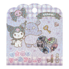 Japan Sanrio Sparkly Marble Sticker Flakes - Kuromi
