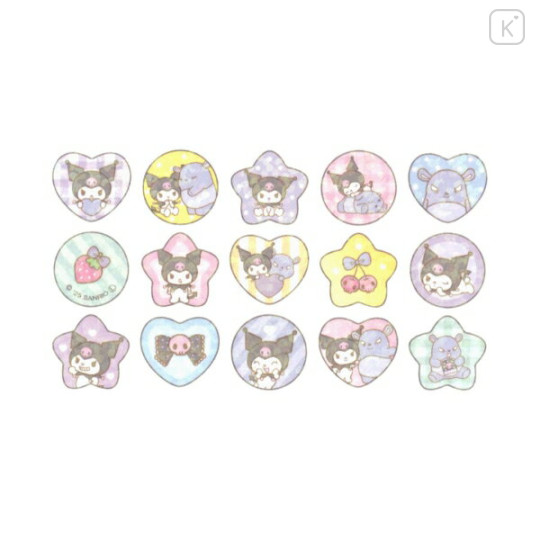 Japan Sanrio Sparkly Marble Sticker Flakes - Kuromi - 2