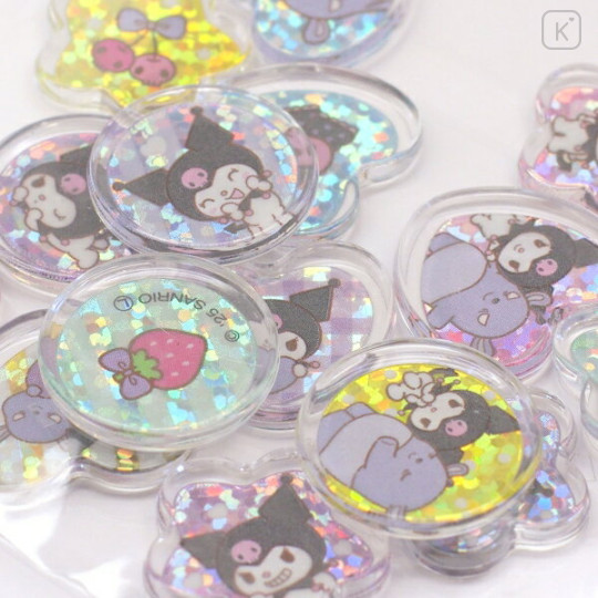 Japan Sanrio Sparkly Marble Sticker Flakes - Kuromi - 3