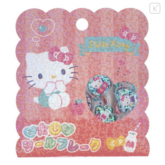 Japan Sanrio Sparkly Marble Sticker Flakes - Hello Kitty - 1