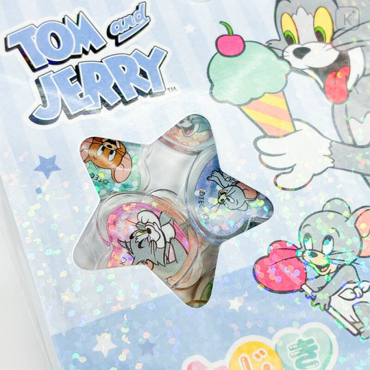 Japan Tom and Jerry Sparkly Marble Sticker Flakes - Tom & Jerry - 2