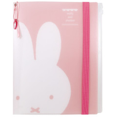 Japan Miffy A4 Zipper 6 Pockets Clear File - Sherbet Pink