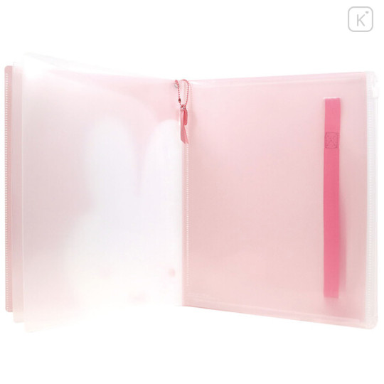 Japan Miffy A4 Zipper 6 Pockets Clear File - Sherbet Pink - 3