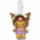 Japan Sanrio Petit Mini Mascot Holder - Kuromi : Heart Eyes Summer Tan Sunburned Swimsuit Gal