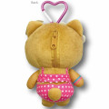 Japan Sanrio Mini Plush Pouch with Carabiner - Hello Kitty : Heart Eyes Summer Tan Sunburned Swimsuit Gal - 2