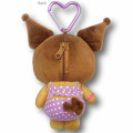 Japan Sanrio Mini Plush Pouch with Carabiner - Kuromi : Heart Eyes Summer Tan Sunburned Swimsuit Gal - 2