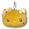 Japan Sanrio Face Pass Case Coin Case with Reel - Hello Kitty : Heart Eyes Summer Tan Sunburned Swimsuit Gal - 1
