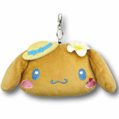 Japan Sanrio Face Pass Case Coin Case with Reel - Cinnamoroll : Heart Eyes Summer Tan Sunburned Swimsuit Gal