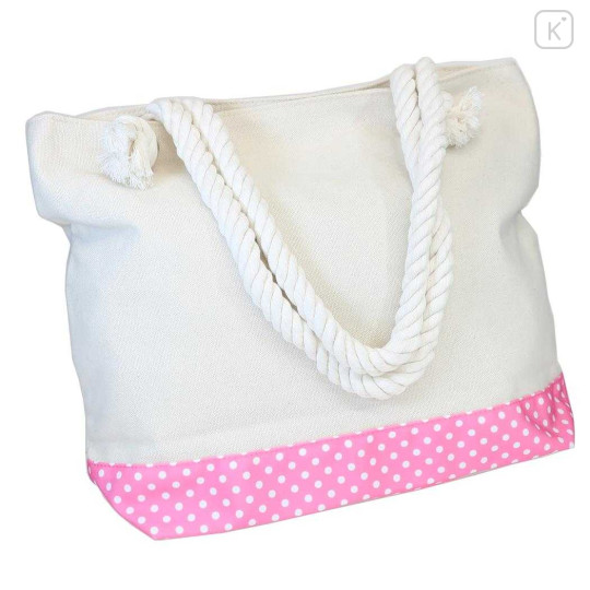 Japan Sanrio Canvas Rope Handle Tote Bag - Hello Kitty : Heart Eyes Summer Tan Sunburned Swimsuit Gal - 2
