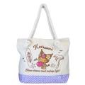 Japan Sanrio Canvas Rope Handle Tote Bag - Kuromi : Heart Eyes Summer Tan Sunburned Swimsuit Gal - 1