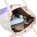 Japan Sanrio Canvas Rope Handle Tote Bag - Kuromi : Heart Eyes Summer Tan Sunburned Swimsuit Gal - 3