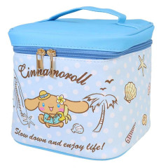 Japan Sanrio Vanity Pouch with Mirror - Cinnamoroll : Heart Eyes Summer Tan Sunburned Swimsuit Gal