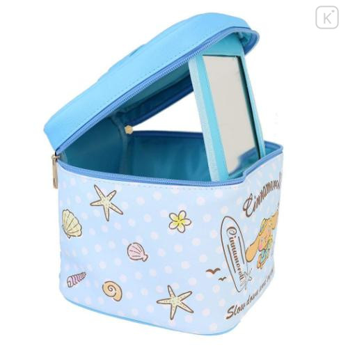Japan Sanrio Vanity Pouch with Mirror - Cinnamoroll : Heart Eyes Summer Tan Sunburned Swimsuit Gal - 4