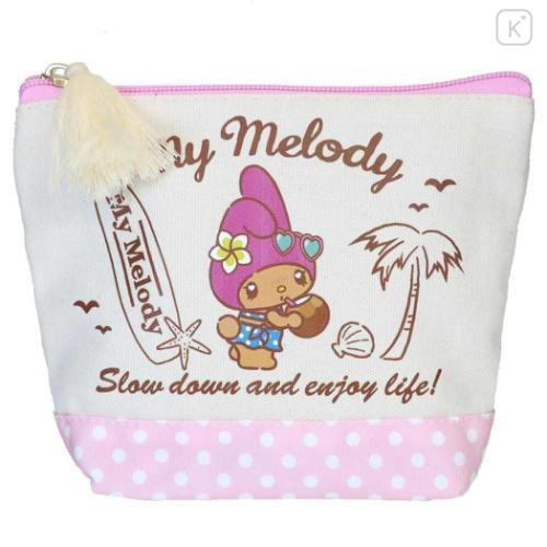Japan Sanrio Cosmetic Pouch - My Melody : Heart Eyes Summer Tan Sunburned Swimsuit Gal - 1