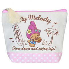 Japan Sanrio Cosmetic Pouch - My Melody : Heart Eyes Summer Tan Sunburned Swimsuit Gal