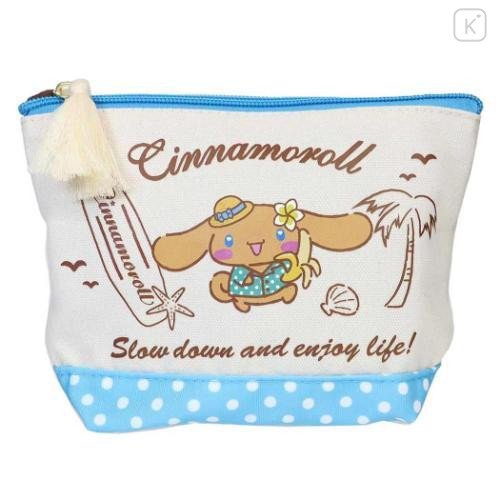 Japan Sanrio Cosmetic Pouch - Cinnamoroll : Heart Eyes Summer Tan Sunburned Swimsuit Gal - 1