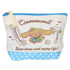 Japan Sanrio Cosmetic Pouch - Cinnamoroll : Heart Eyes Summer Tan Sunburned Swimsuit Gal