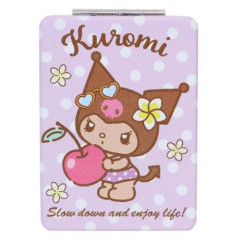 Japan Sanrio 2-sided Compact Mirror - Kuromi : Heart Eyes Summer Tan Sunburned Swimsuit Gal