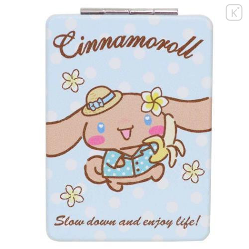Japan Sanrio 2-sided Compact Mirror - Cinnamoroll : Heart Eyes Summer Tan Sunburned Swimsuit Gal - 1