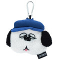 Japan Peanuts Face-shaped Pouch with Carabiner - Olaf - 1