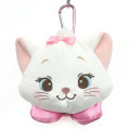 Japan Disney Face-shaped Pouch with Carabiner - Marie - 1