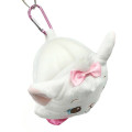 Japan Disney Face-shaped Pouch with Carabiner - Marie - 3