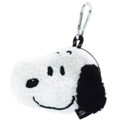 Japan Peanuts Face-shaped Pouch with Carabiner - Snoopy