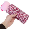 Japan Sanrio Fluffy Plush Pen Case - Hello Kitty : Leopard Pink - 2