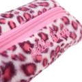 Japan Sanrio Fluffy Plush Pen Case - Hello Kitty : Leopard Pink - 4
