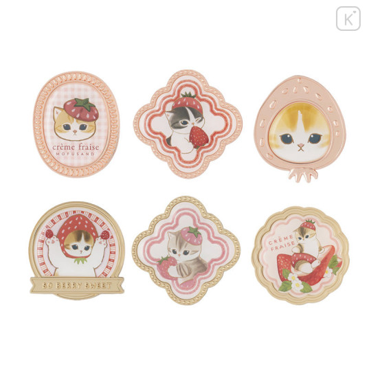 Japan Mofusand Pin Badge Box Set - Mofusand Merci Strawberry Fruit Cat - 1