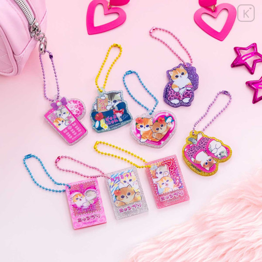 Japan Mofusand Trading Glitter Acrylic Mini Keychain Box Set - Gyaru Girl Nyan Cat - 2