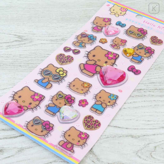 Japan Sanrio Glitter Rhinestone Sticker - Hello Kitty : Sunburn - 2