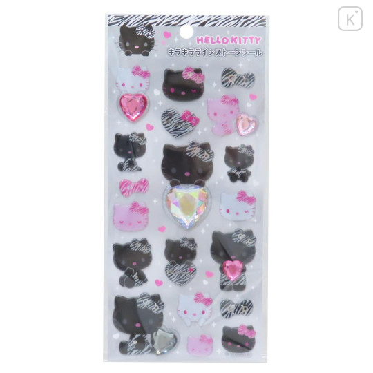 Japan Sanrio Glitter Rhinestone Sticker - Hello Kitty : Zebra - 1