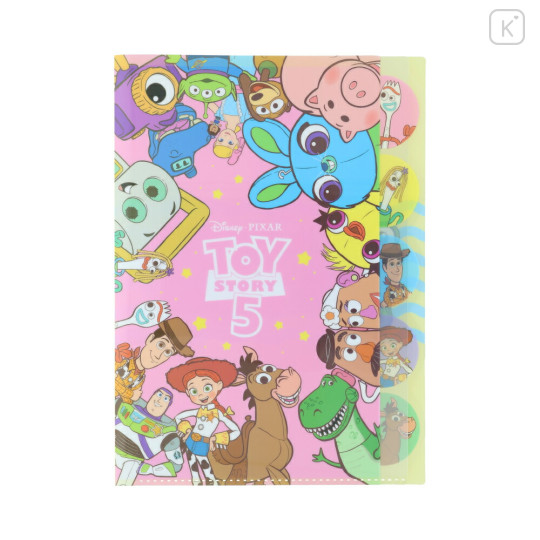 Japan Disney 5 Pockets A4 Clear File - Toy Story 5 Characters Pink - 1