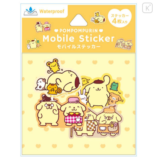 Japan Sanrio Mobile Sticker Pack - Pompompurin : Family - 1