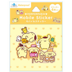 Japan Sanrio Mobile Sticker Pack - Pompompurin : Family