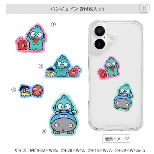 Japan Sanrio Mobile Sticker Pack - Hangyodon : Family - 2