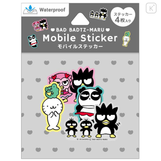 Japan Sanrio Mobile Sticker Pack - Badtz-maru : Family - 1