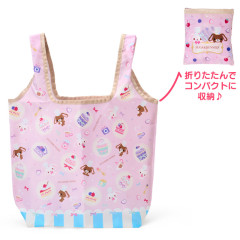 Japan Sanrio Eco Shopping Bag With Pouch - Sugarbunnies : Love Sweets Pink
