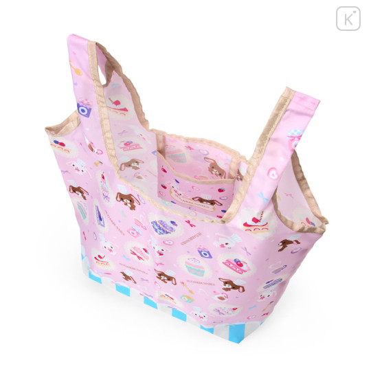 Japan Sanrio Eco Shopping Bag With Pouch - Sugarbunnies : Love Sweets Pink - 3