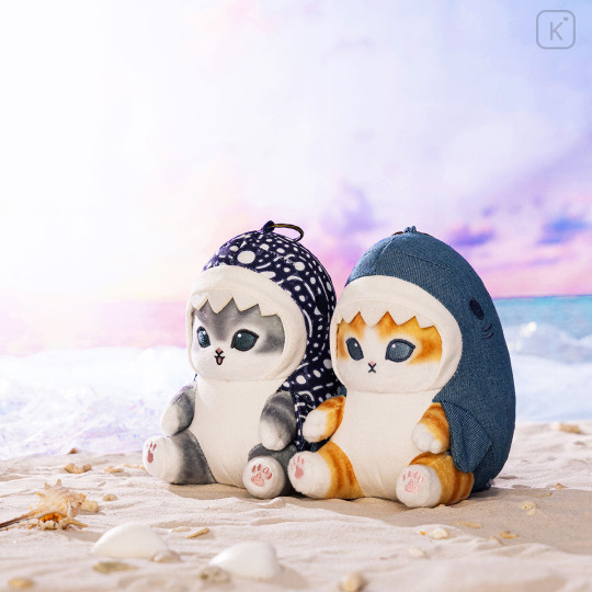 Japan Mofusand Mascot Holder - Board Shark! Denim Shark Cat Indigo - 3