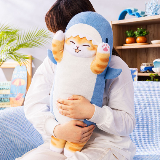 Japan Mofusand Cushion Plush Toy - Board Shark! Long Shark Cat - 2