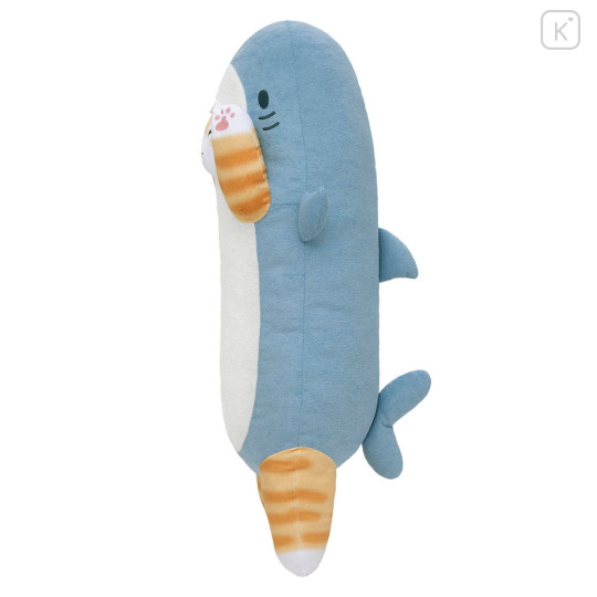 Japan Mofusand Cushion Plush Toy - Board Shark! Long Shark Cat - 4