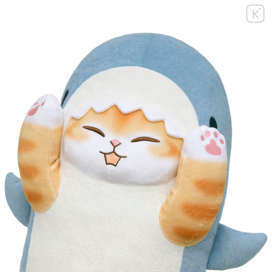 Japan Mofusand Cushion Plush Toy - Board Shark! Long Shark Cat - 7