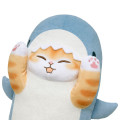 Japan Mofusand Cushion Plush Toy - Board Shark! Long Shark Cat - 7