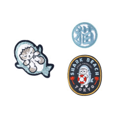 Japan Mofusand Sagara Embroidery Patch Badge Set - Board Shark! Cat