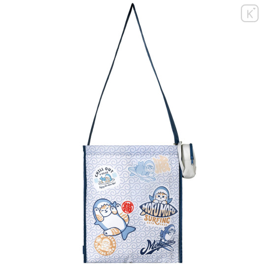 Japan Mofusand Eco Bag in Mini Backpack Pouch - Board Shark! White - 1